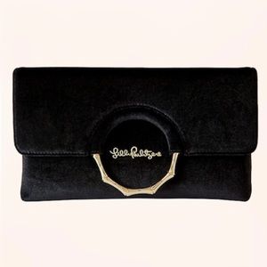 Lilly Pulitzer Malindi Black Velvet Clutch